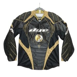 Dye Precision Paintball Jersey Small Black Long Sleeve Gold Padded Mesh C6 Y2K